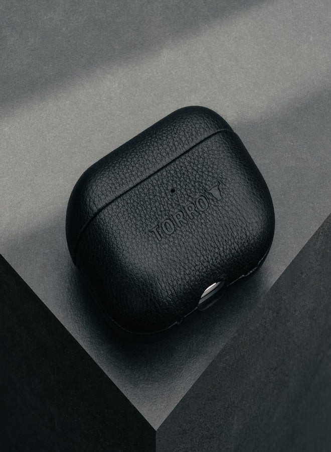 TORRO حافظة TORRO الجلدية متوافقة مع AirPods Pro (الجيل الأول والثاني) - غطاء AirPods Pro من الجلد الأصلي (أسود) - Image 3