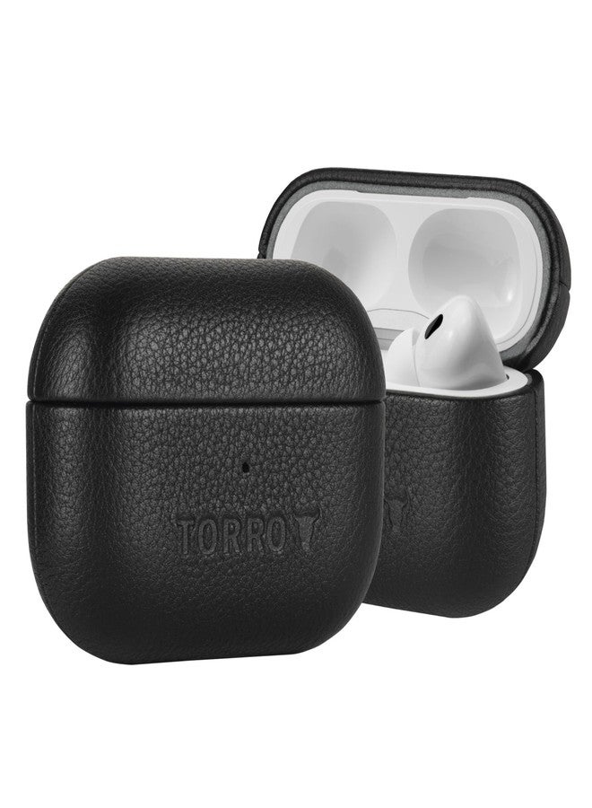 TORRO حافظة TORRO الجلدية متوافقة مع AirPods Pro (الجيل الأول والثاني) - غطاء AirPods Pro من الجلد الأصلي (أسود) - Image 1