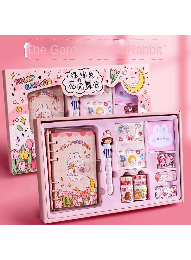 Bluejw Cute Student Hand Account Book Gift Box Learning Stationery Suit Children Primary School Girl Account Book Gift Award Gao Yan - Image 1