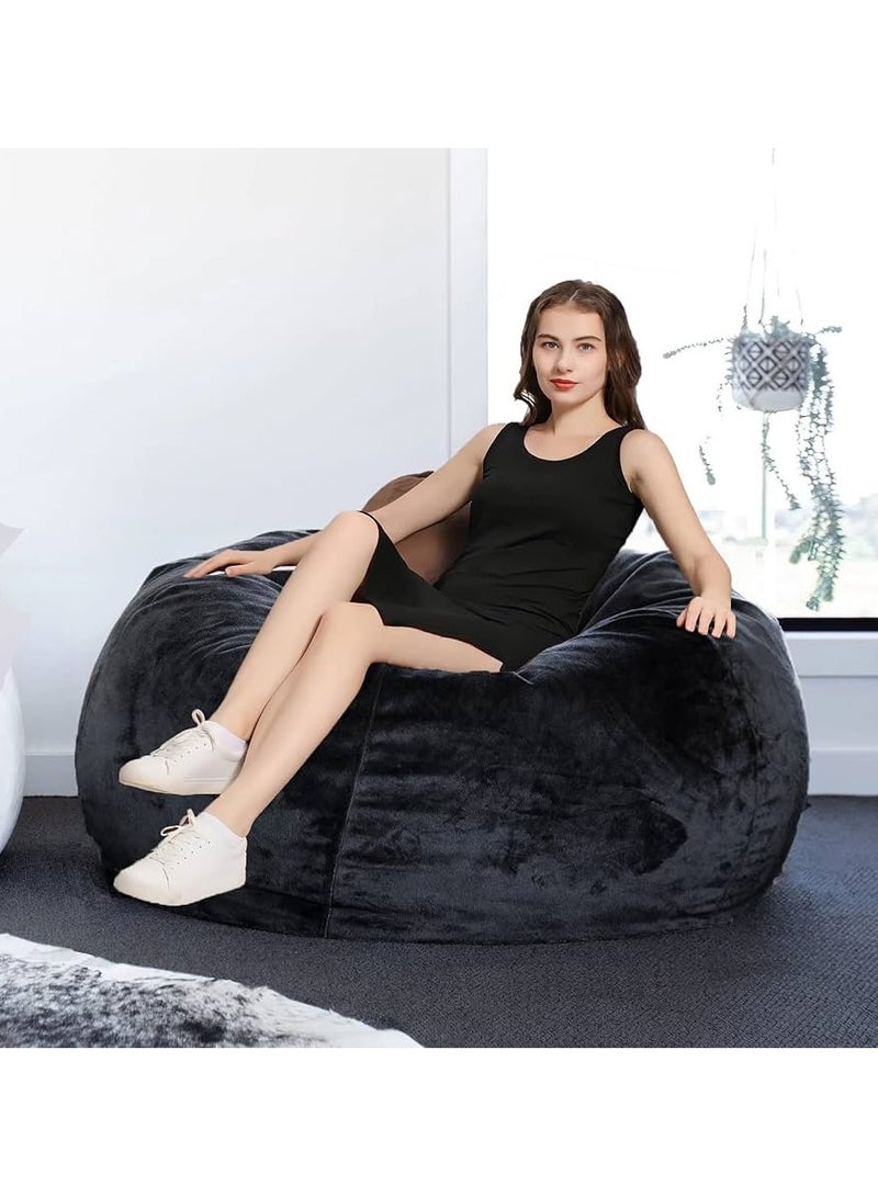 Comfy Classic Plush Velvet Black Bean Bag - Image 3