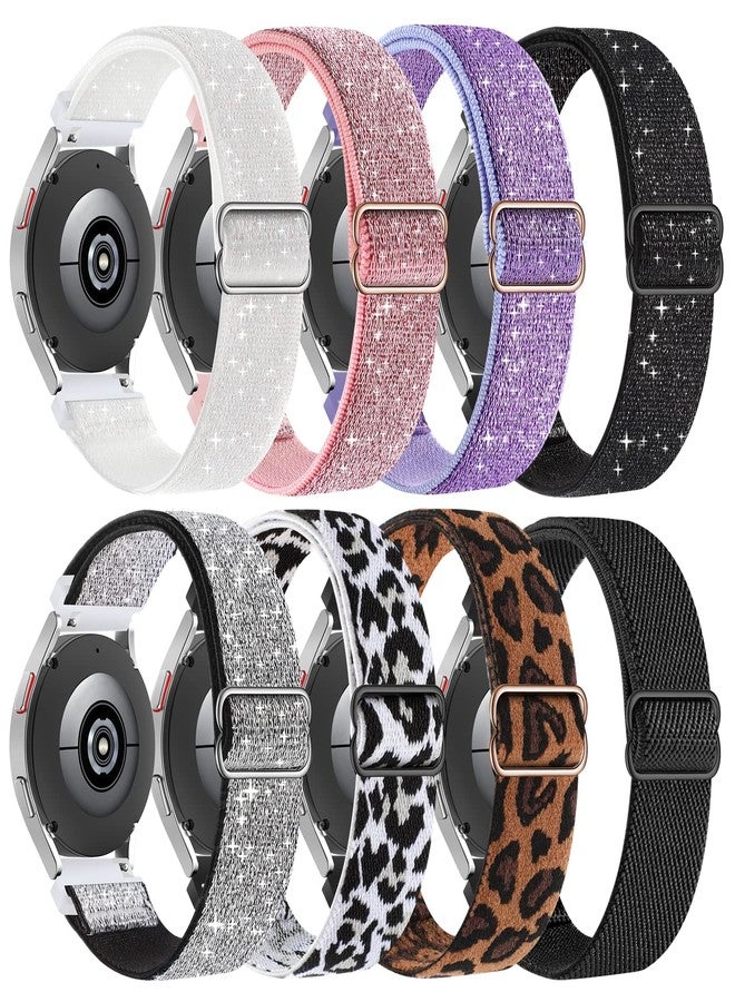 Bolesi 8 Pack Stretchy Nylon Watch Band Compatible with Samsung Galaxy Watch 7/6/5/4/FE,20mm Strap for Galaxy 6 Classic/5 Pro/Active 2 Women - Image 1