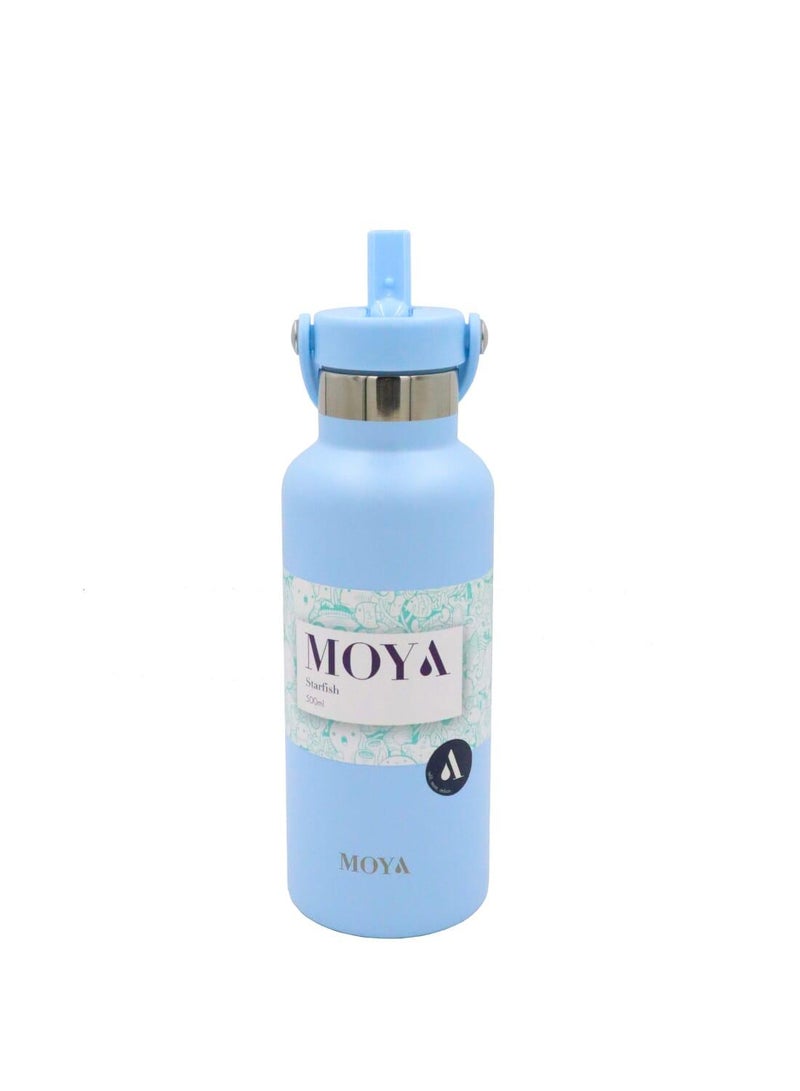 Moya "Starfish" 500ml Insulated Sustainable Water Bottle Powder Blue - Image 2