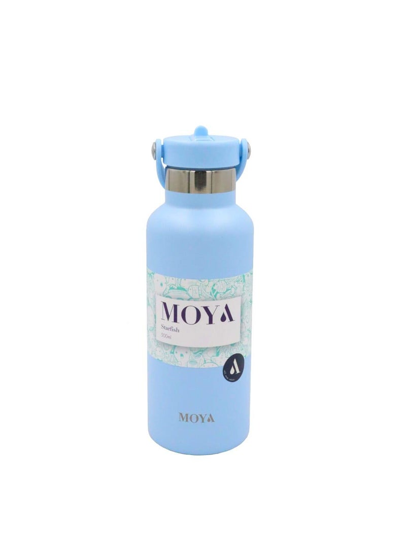 Moya "Starfish" 500ml Insulated Sustainable Water Bottle Powder Blue - Image 3