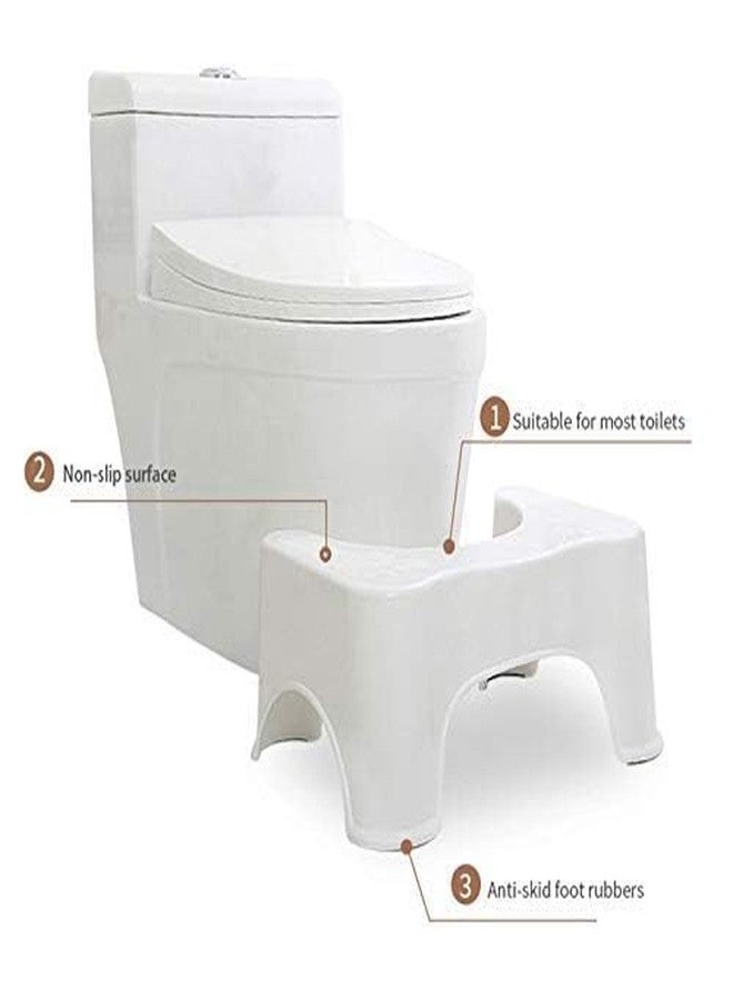 Dweezhet Plastic Non-Slip Sturdy Bathroom Western Toilet Potty Step Stool for Doctor Recommended Healthy Squat Potty Position Fits All Standard Size Toilet (Traditional) - Image 4