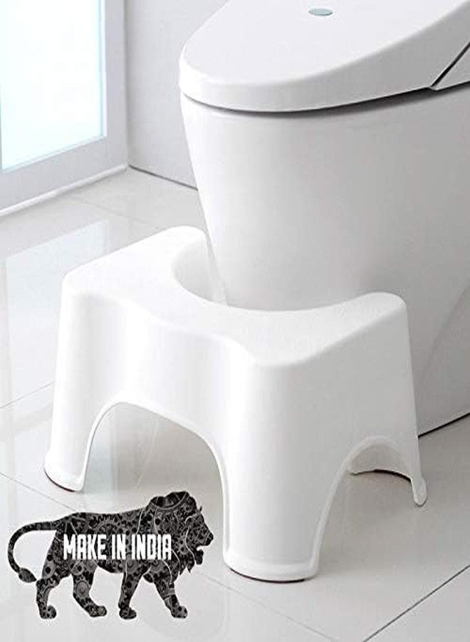 Dweezhet Plastic Non-Slip Sturdy Bathroom Western Toilet Potty Step Stool for Doctor Recommended Healthy Squat Potty Position Fits All Standard Size Toilet (Traditional) - Image 1