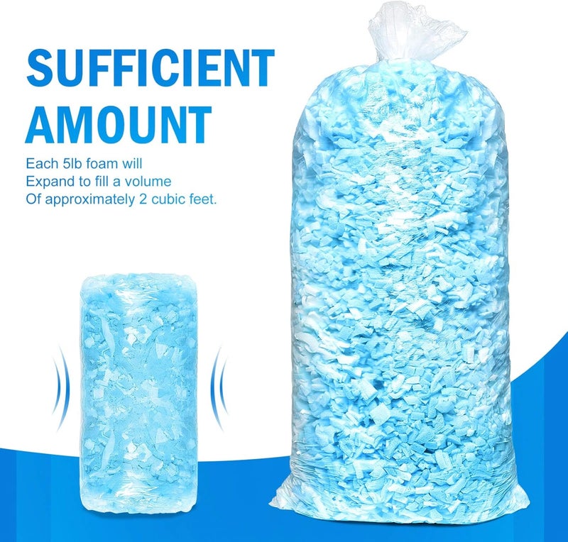 COYMOS Shredded Memory Foam Filling for Bean Bag Filler Foam Refill for Pouf Pillow Dog Beds Chairs Cushions and Arts Crafts, Added Gel Particles, 10 lb - Image 3