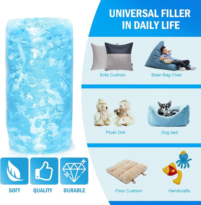 COYMOS Shredded Memory Foam Filling for Bean Bag Filler Foam Refill for Pouf Pillow Dog Beds Chairs Cushions and Arts Crafts, Added Gel Particles, 10 lb - Image 4
