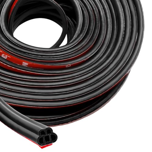 DXNQ Car Door Rubber Seal Strip 525Ft Double Layer 5Hole SelfAdhesive Auto Door Soundproofing Weatherstrip Universal Weather Stripping Door Seal for RV SUV Boat Truck Pickup - Image 1