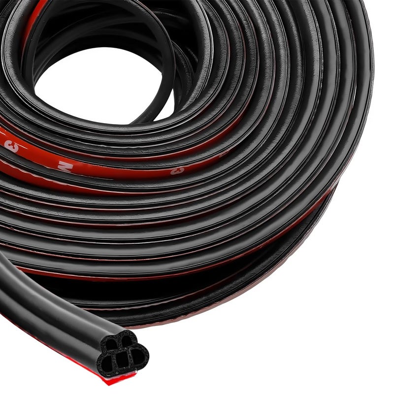 DXNQ Car Door Rubber Seal Strip 525Ft Double Layer 5Hole SelfAdhesive Auto Door Soundproofing Weatherstrip Universal Weather Stripping Door Seal for RV SUV Boat Truck Pickup - Image 2