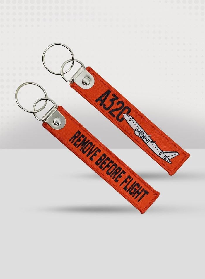 فايتر جيفتس A320 سلسلة مفاتيح قماشية حمراء