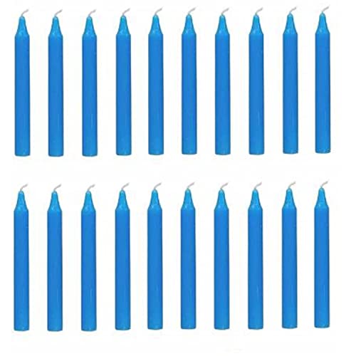 Aura Decor Unscented Pure Wax Stick Candle Pack of 20 (Blue) - Image 1