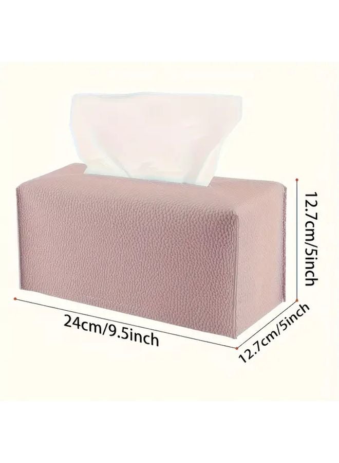 Pink Tissue Box Cover Modern Decorative Organizer For Living Room Bathroom Office - Image 1