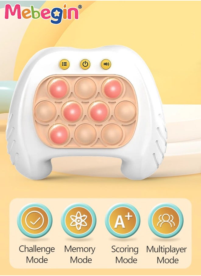 MEBEGIN - Quick Push Bubble Game with 4 Fun Game Modes, Educational Push Pop Game, Mini-Handheld Fast Speed Push Game Console with Light and Sound, Fun Electronic Push It Pop Fidget Toys, Creative Antistress Toy for Kids and Adults, 3 AAA Batteries(Not Included) - Image 1