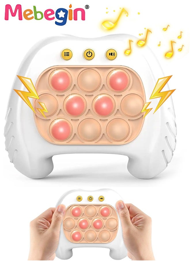 MEBEGIN - Quick Push Bubble Game with 4 Fun Game Modes, Educational Push Pop Game, Mini-Handheld Fast Speed Push Game Console with Light and Sound, Fun Electronic Push It Pop Fidget Toys, Creative Antistress Toy for Kids and Adults, 3 AAA Batteries(Not Included) - Image 1