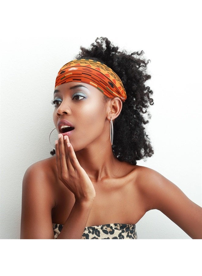 Cindeer 24 Pcs Boho African Headbands for Women Girls Vintage Workout Wide Headbands Knotted African Head Wraps Wide Yoga Stretchy Bandeau Leopard Printed Black Hair Bands Head Band Hair Accessories  - Image 3