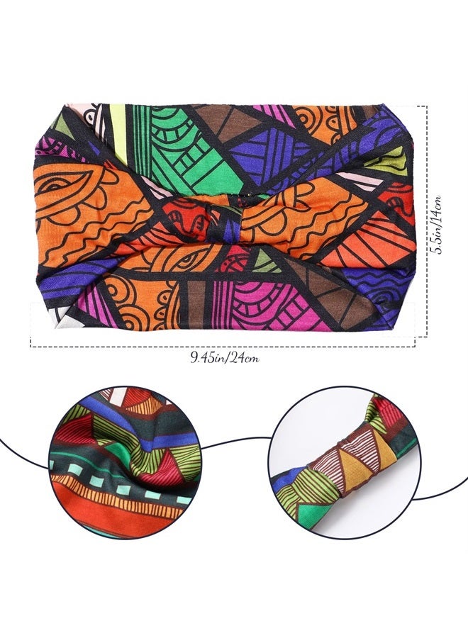 Cindeer 24 Pcs Boho African Headbands for Women Girls Vintage Workout Wide Headbands Knotted African Head Wraps Wide Yoga Stretchy Bandeau Leopard Printed Black Hair Bands Head Band Hair Accessories  - Image 4