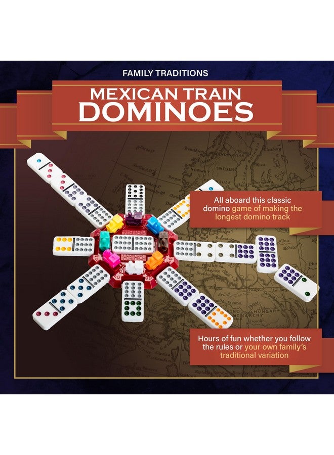 Continuum Games Family Traditions Mexican Train Dominoes Tin Crystalline Dominoes - Image 2