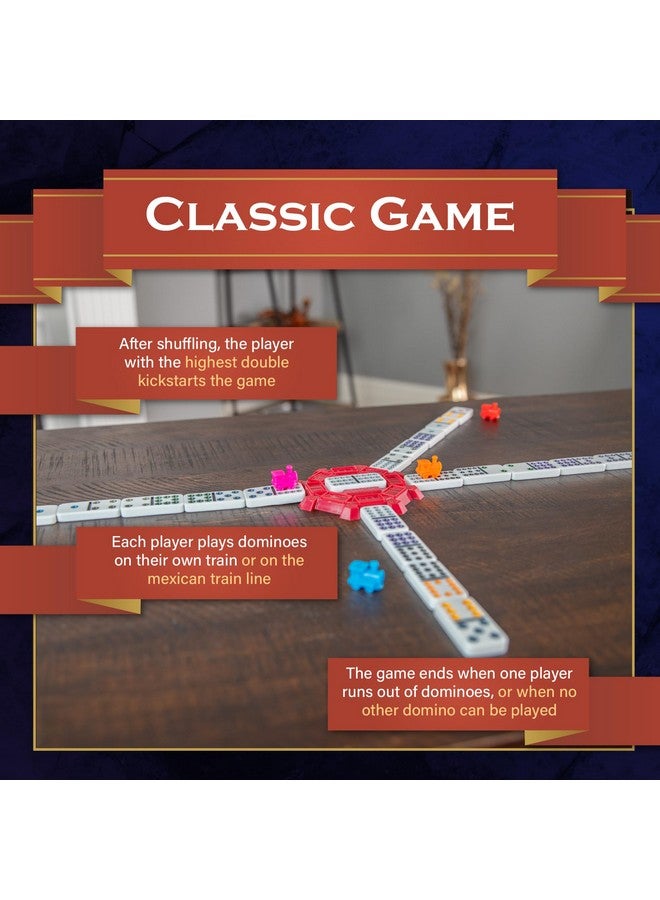 Continuum Games Family Traditions Mexican Train Dominoes Tin Crystalline Dominoes - Image 4