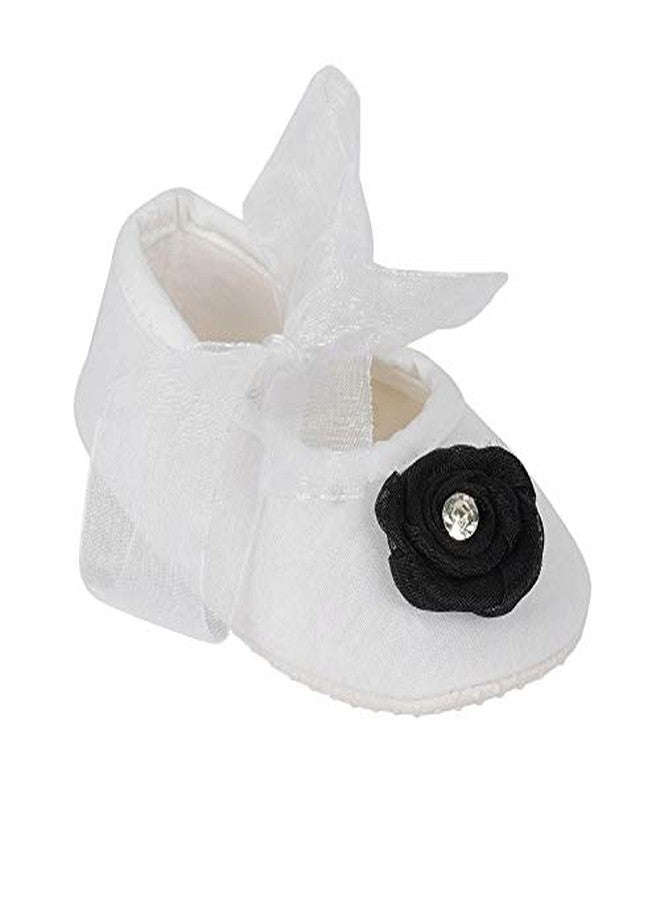 Rsmart Comfortable Non-Slip Cotton Booties Shoes For Baby Girl & Boy (9-12 Months) With Ribbon Closure - Image 1