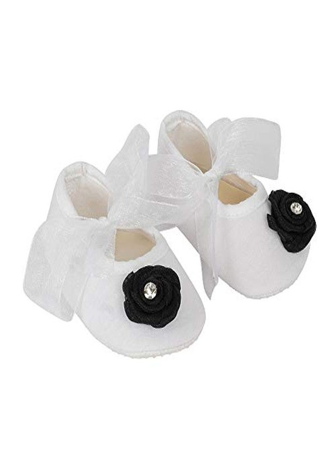 Rsmart Comfortable Non-Slip Cotton Booties Shoes For Baby Girl & Boy (9-12 Months) With Ribbon Closure - Image 2