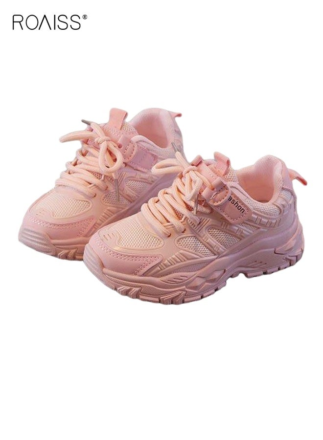 roaiss Girls Fashion Chunky Sneakers, Comfortable Lace-up Sneakers, Breathable Platform Sneakers with Non-slip Soles - Image 1