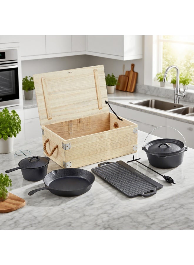 MASTER COOK High Quality Cast Iron Grill Set Black 21 x 34 x 54 cm SRBT064 - Image 2