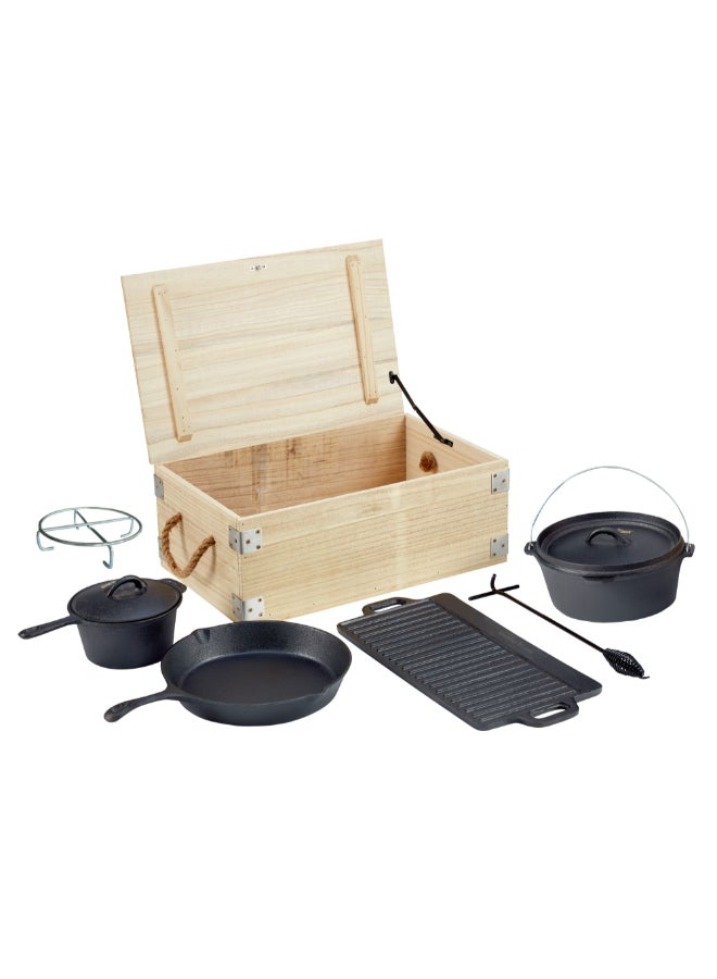 MASTER COOK High Quality Cast Iron Grill Set Black 21 x 34 x 54 cm SRBT064 - Image 1