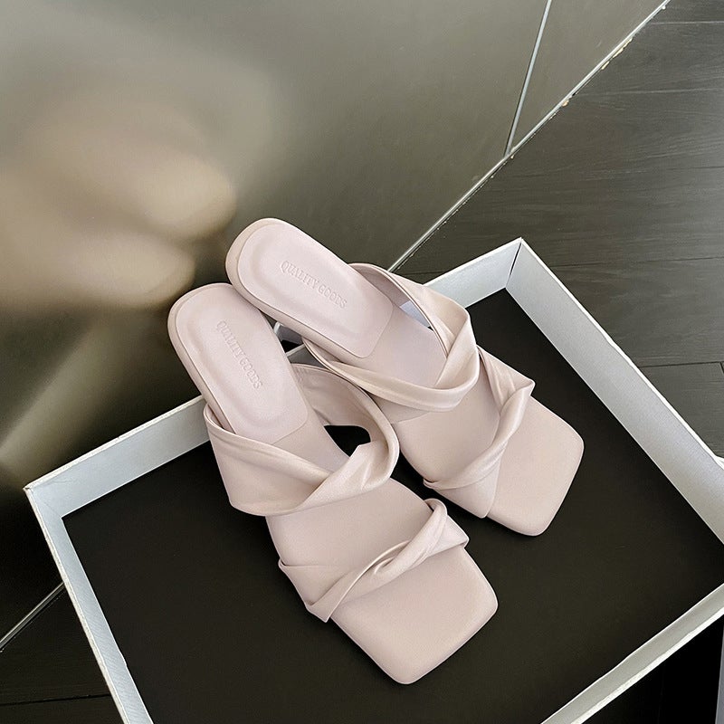 2023 Chic Simple Summer Slide Sandals for Women Pink  - Image 2