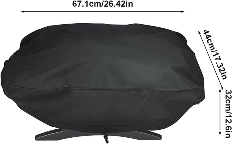 Ragyzity Waterproof Portable Grill Cover for Weber Q 7110/100/1000 Series, Outdoor Grill Cover UV Resistant Barbeque Grill Cover, Portable Heavy Duty Gas Grill Cover BBQ Cover with Drawstring - Image 2