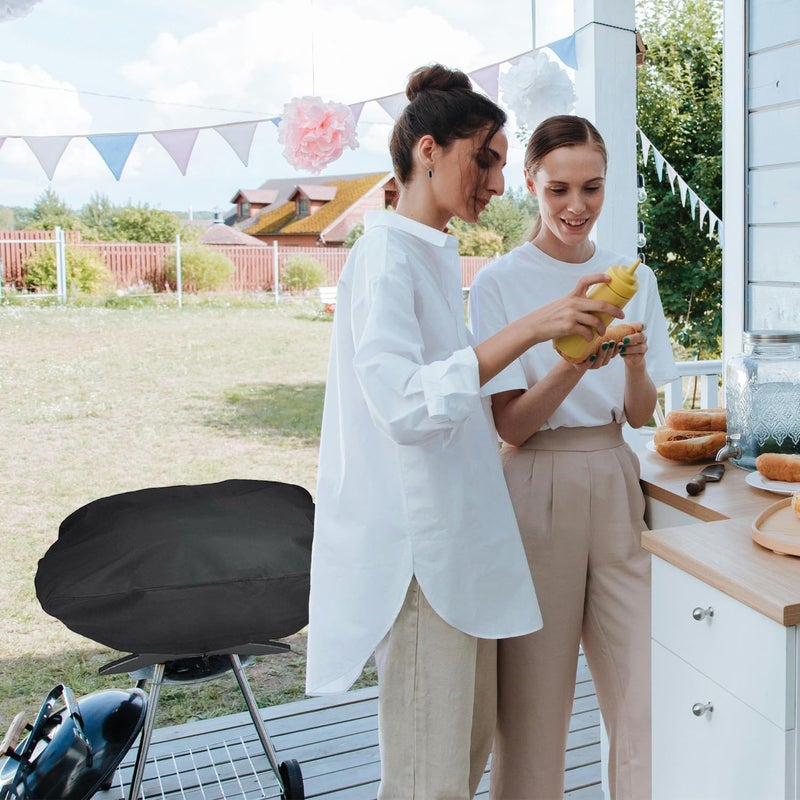 Ragyzity Waterproof Portable Grill Cover for Weber Q 7110/100/1000 Series, Outdoor Grill Cover UV Resistant Barbeque Grill Cover, Portable Heavy Duty Gas Grill Cover BBQ Cover with Drawstring - Image 3