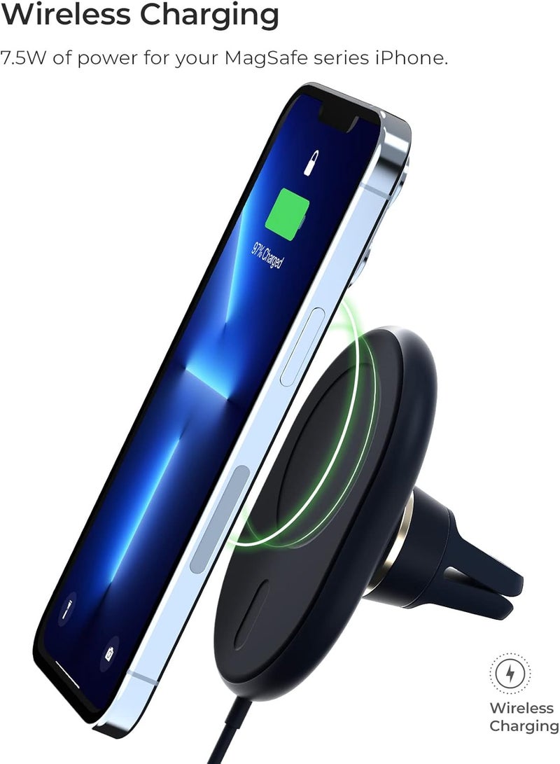 iOttie Velox Magnetic Wireless Charging Air Vent Car Phone Mount. Compatible with MagSafe iPhones including iPhone 12/13/14/15 Series (Car Charger Included) - Image 3