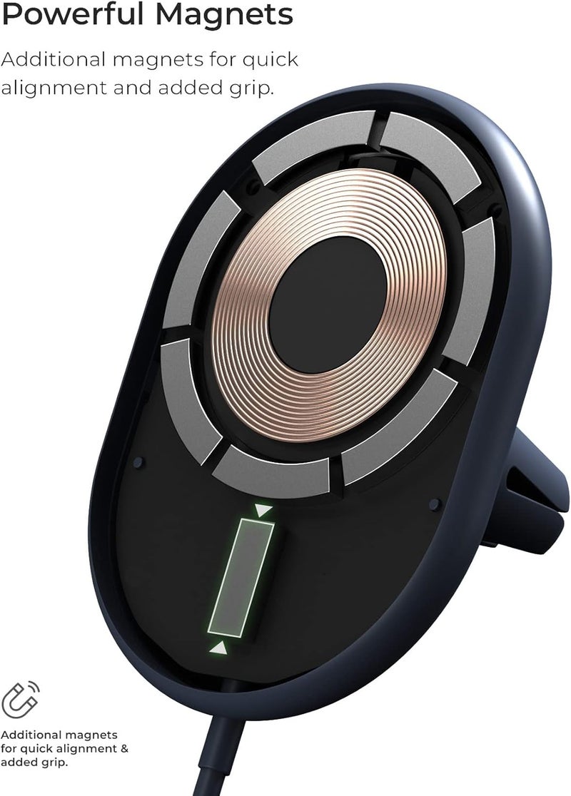 iOttie Velox Magnetic Wireless Charging Air Vent Car Phone Mount. Compatible with MagSafe iPhones including iPhone 12/13/14/15 Series (Car Charger Included) - Image 4