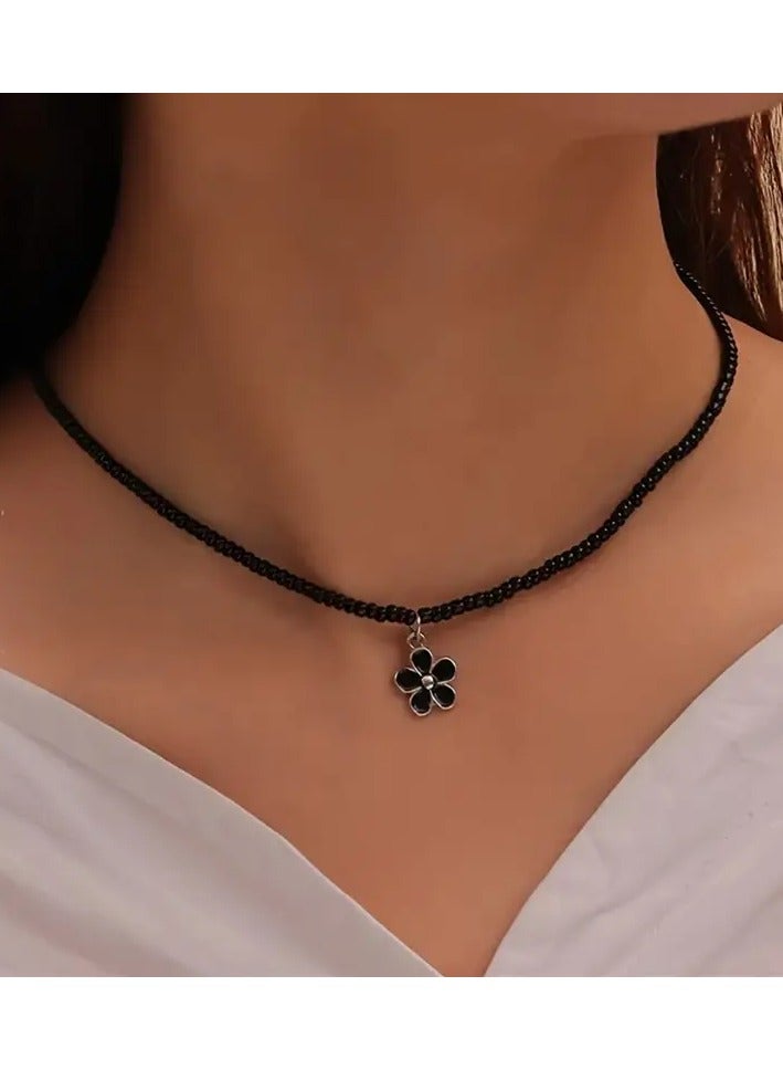 جلوسكي قلادة قلادة زهرة الراتنج على طراز goolsky بوهيمي مثالية للارتداء اليومي وحفلات الأعياد - Image 1