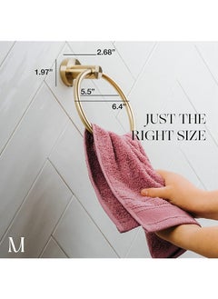 erorex Gold Towel Ring Hand Towel Holder For Bathroom Hand Towel Racks Wall Mount Bathroom Hardware Simple Round Towel Hanger Sus 304 Stainless Steel Brushed Gold  - Image 3