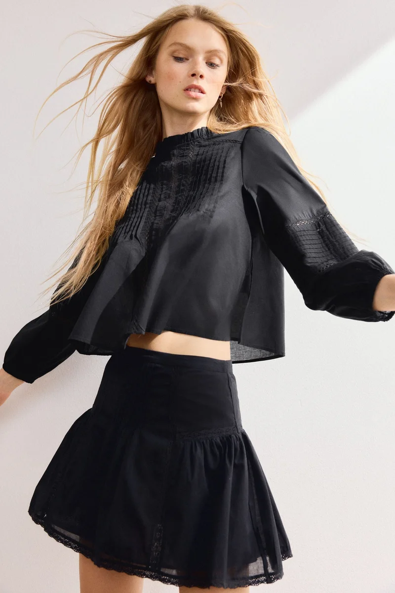 H&M Pintucked cotton blouse