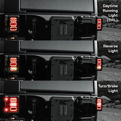 ONLINE LED STORE TRUE MODS LED Rear Tail Light Replacement for Jeep Wrangler [Hexagon Design] [Smoke Lens] [Plug n Play] LED Brake Light for Jeep Wrangler JK JKU Unlimited Accessories 2007-2018 - Image 4