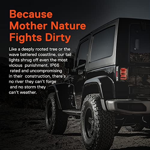 ONLINE LED STORE TRUE MODS LED Rear Tail Light Replacement for Jeep Wrangler [Hexagon Design] [Smoke Lens] [Plug n Play] LED Brake Light for Jeep Wrangler JK JKU Unlimited Accessories 2007-2018 - Image 5