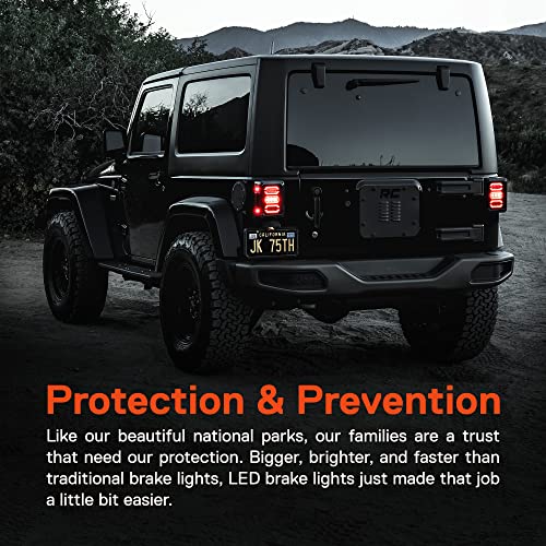 ONLINE LED STORE TRUE MODS LED Rear Tail Light Replacement for Jeep Wrangler [Hexagon Design] [Smoke Lens] [Plug n Play] LED Brake Light for Jeep Wrangler JK JKU Unlimited Accessories 2007-2018 - Image 2