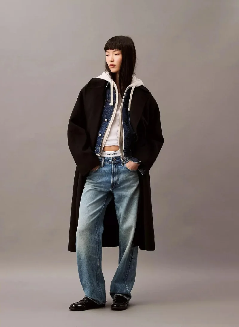 CALVIN KLEIN Double Face Wool Wrap Coat