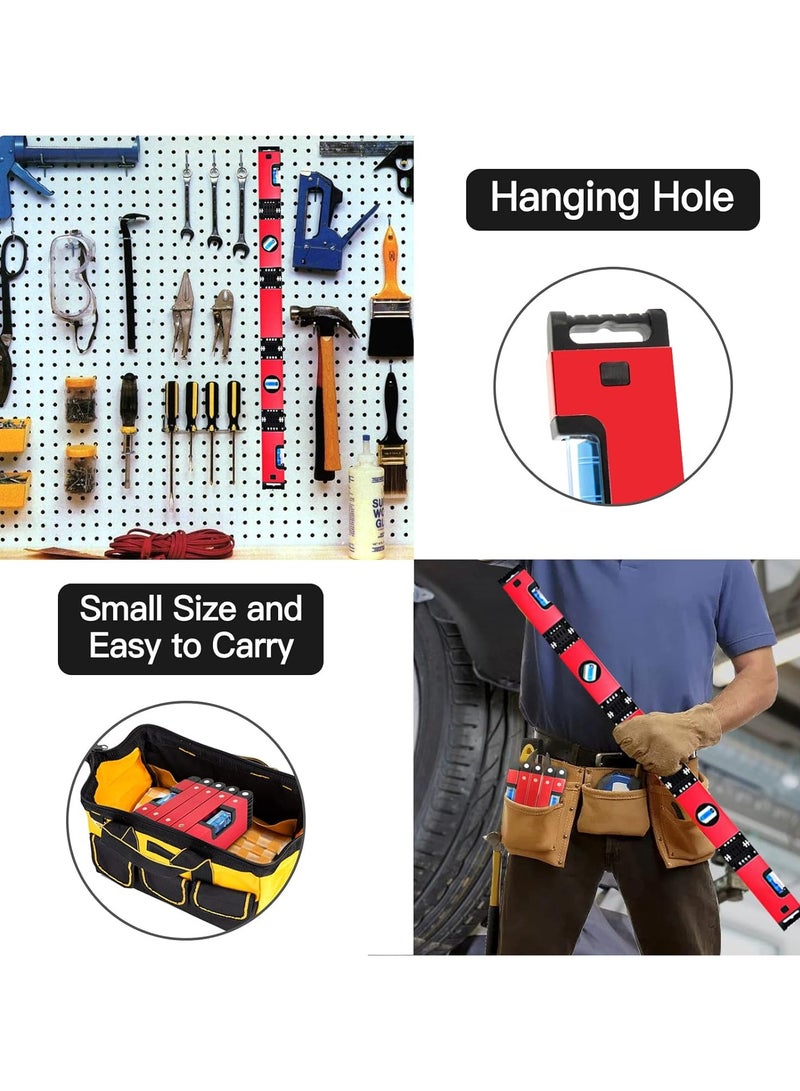 ارواق مستوى قابل للطي متعدد الوظائف مقاس 28 بوصة، أداة المستوى المغناطيسي، أداة قياس مع 4 فقاعات مستوى سهلة القراءة، أداة تسوية دقيقة للنجارين وعمال الخشب والمنازل - Image 5