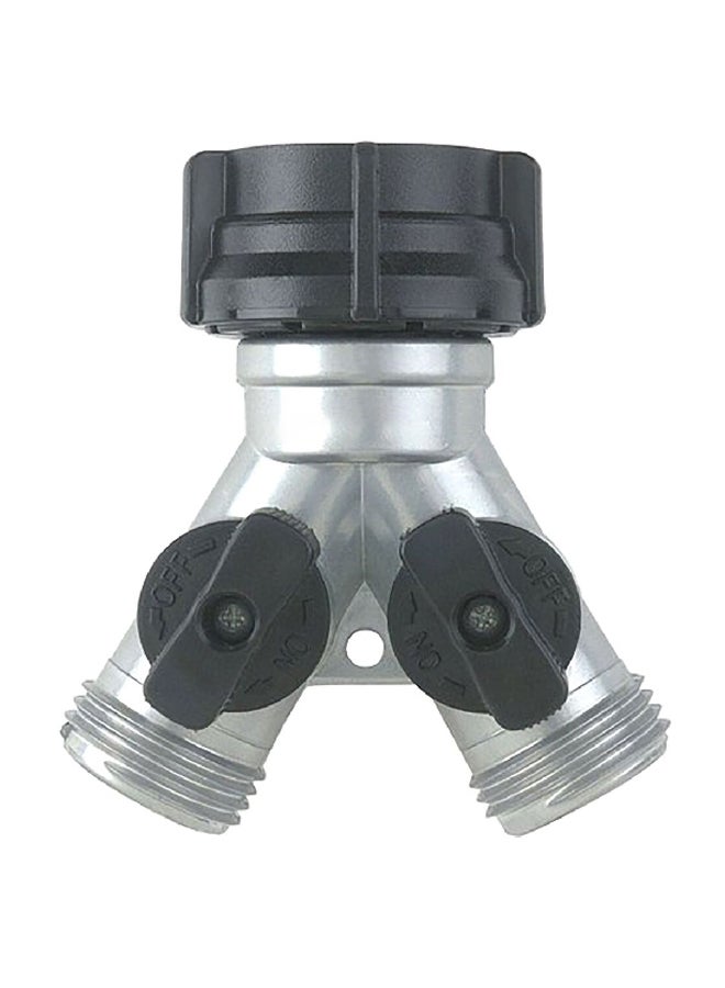 ACE Durable Long Lasting Comfortable Grip Y-Connector Hose Adapter Silver and Black