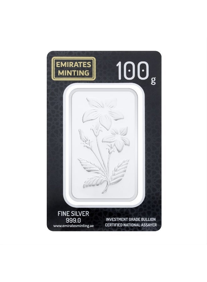 الإمارات مينتنج سبيكة فضة Emirates Minting بوزن 100 غرام بنقاء 999.0 - Image 1