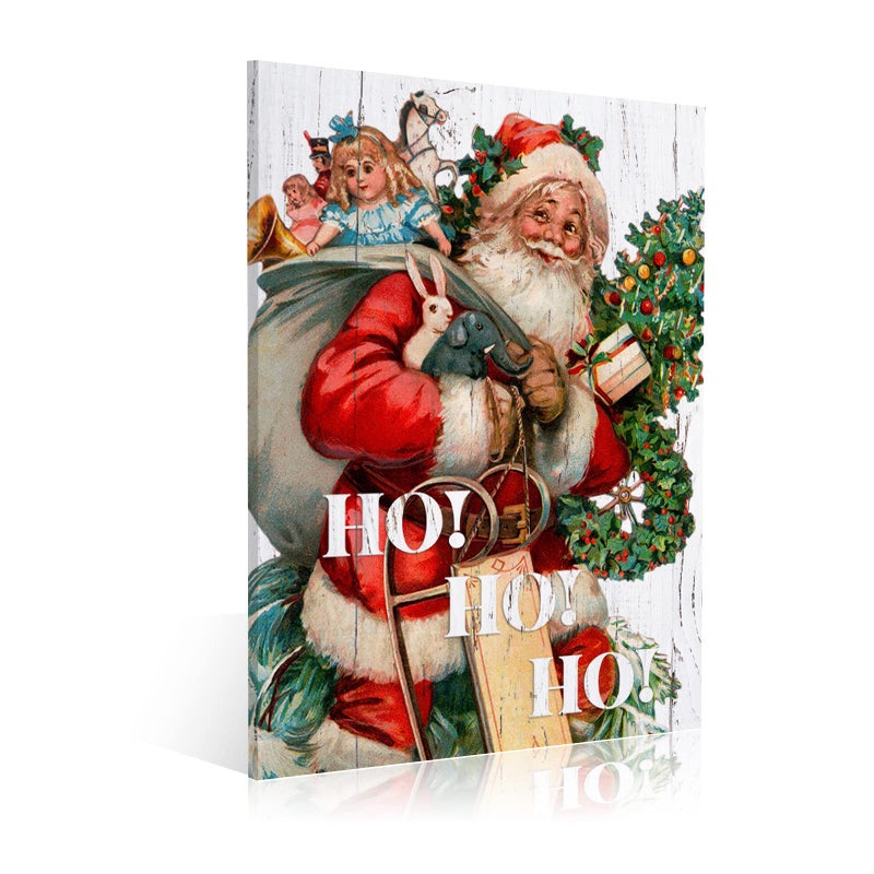 Home Trove ديكور عيد الميلاد من هوم تروف - لوحة قماشية لسانتا كلوز - ديكور عيد الميلاد للأطفال - ديكور حائط لغرفة المعيشة وغرفة النوم - زينة منزلية - صور حائط حمراء - لوحة شجرة عيد الميلاد - ملصقات شتوية - هدايا عيد الميلاد 24x36 - Image 5