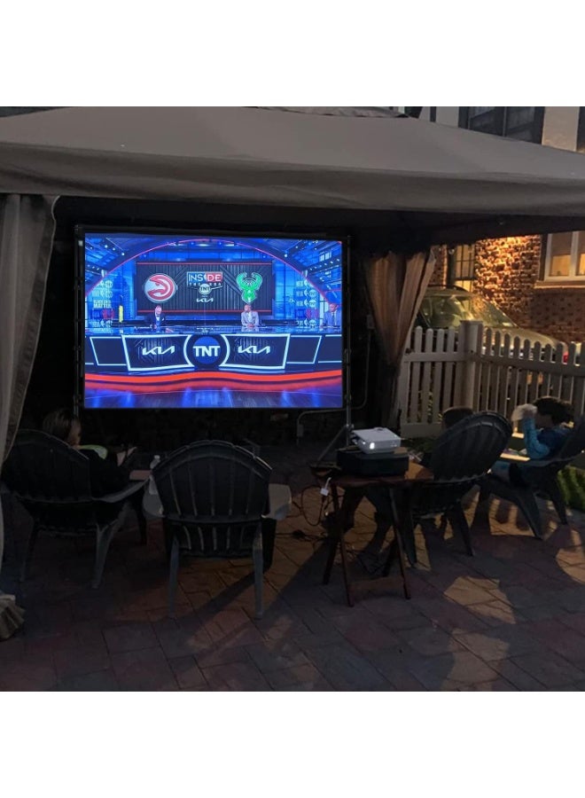 Projector Screen with Stand,100/120/150 inch Outdoor Projector Screen Portable Indoor Projection Screen 16:9 4K Rear Front Movie Screen with Carry Bag for Home Backyard Theater (100 inch) - Image 5