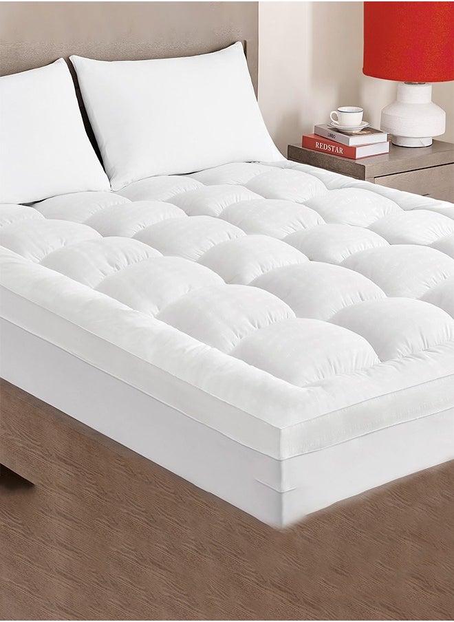 Arabest 8cm Extra Thick Mattress Topper with 1300 GSM Microfiber Filling - Anti-Slip Rubber Edge, 180x200cm, Ideal for Back Pain Relief  - Image 5