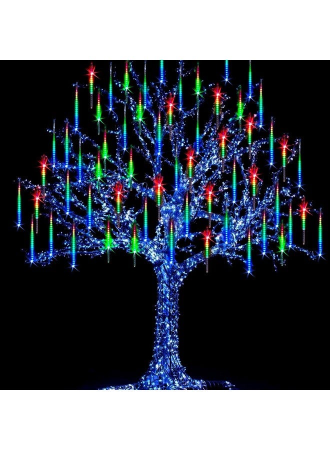 LITEHOM Rain Drop Lights, LED Meteor Shower Lights 11.8 inch 8 Tubes 192leds, Icicle Falling Lights for Diwali Lights for Decoration for Home Xmas Tree Christmas Decoration Outdoor (Multicolor) - Image 1
