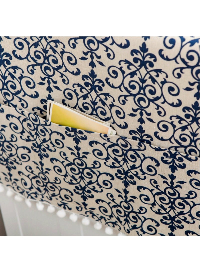 Blue and white porcelain drum washing machine cover bedside table single door refrigerator cover cloth cover table and chair dustproof cloth cover - Image 5