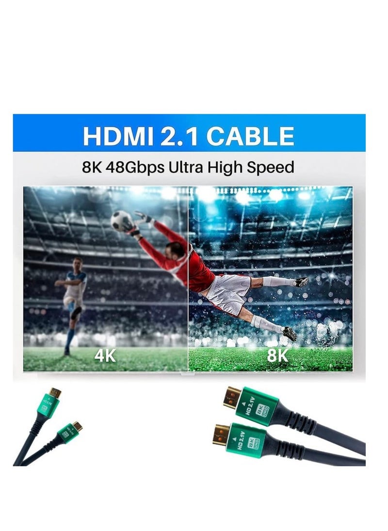 HDMI 8K Ultra HD2.1V Premium High Speed HDTV HDMI Cable 48Gbps High Speed HDMI 8K 2.1V Connectors HD, HDR Video, ARC Support HDTV 8K HDMI Cable - Image 4