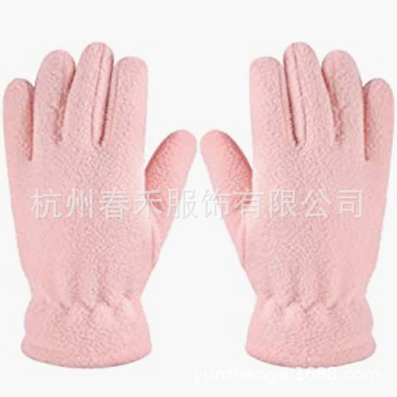 Kids Fleece Gloves 5-Finger Winter Wholesale Pink 