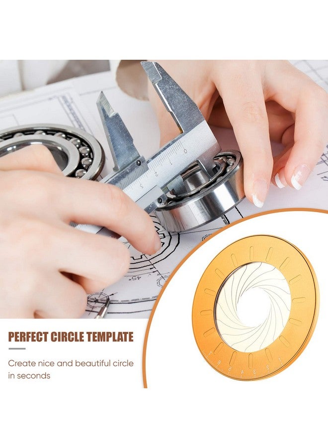 زنون صانع رسم دائري قالب دائرة من سبائك الألومنيوم أداة رسم دائرة قابلة للتعديل أداة رسم دائرة دائرية أداة صنع دائرة دائرية مع حقيبة فلانيليت سوداء للصياغة 125 مم (أصفر) - Image 5